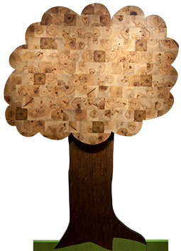 Wood block display tree